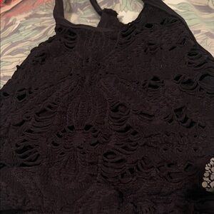 FP Movement by Free People Black Lace Crop bralette